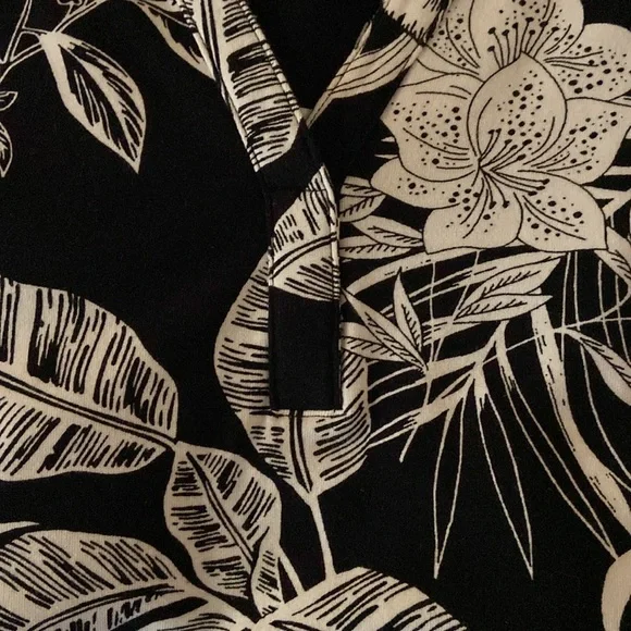 Denim & Co. French Terry Sleeveless Cover Up Dress Black Tropical M - Picture 11 of 11